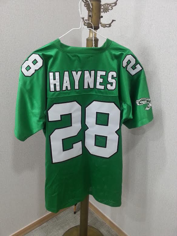 24. Haynes' No. 28, green Eagles jersey, back